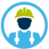 Illustration of worker in hard hat